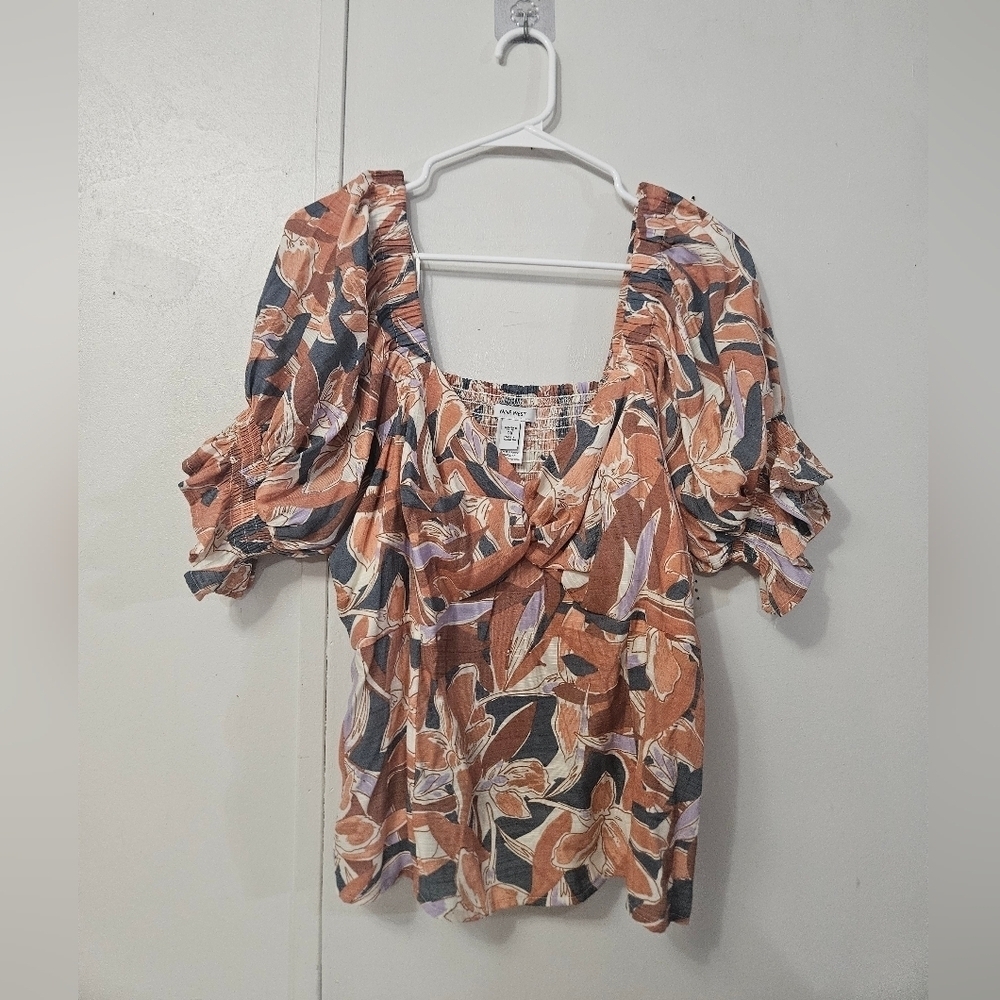 Nine West Womens Plus Size Off The Shoulder Floral Blouse!